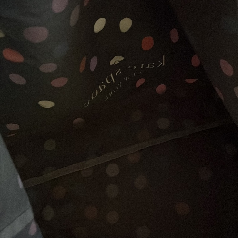 Kate Spade large tote black w/a multitude of colors such as white, purple, red - Picture 7 of 8